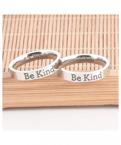 Be Kind Of A Bitch Ring,Personalized Inspirational Ring,Stackable Stainless Steel Engraved Band Ring,Swearing Engraved Ring,F...