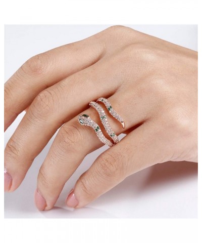 Snake Ring 925 Sterling Silver Creative Life Force Fashion Snake Rings 18k Rose Gold With Cubic Zirconia Jewelry Accessories ...