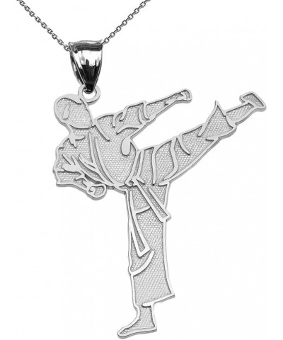 Sports Charms Fine Sterling Silver Karate Martial Arts Pendant Necklace 18.0 Inches $15.68 Necklaces