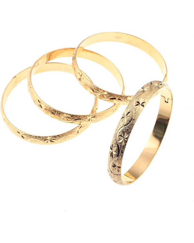 Ethiopian 4pcs Fashion Dubai Bangle Gold Color Bracelet for Women Africa Arab Jewelry $11.30 Bracelets