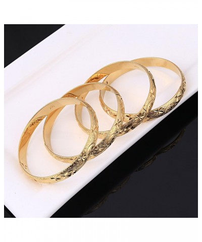 Ethiopian 4pcs Fashion Dubai Bangle Gold Color Bracelet for Women Africa Arab Jewelry $11.30 Bracelets