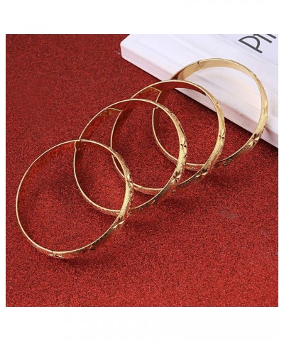 Ethiopian 4pcs Fashion Dubai Bangle Gold Color Bracelet for Women Africa Arab Jewelry $11.30 Bracelets