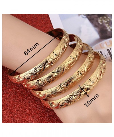 Ethiopian 4pcs Fashion Dubai Bangle Gold Color Bracelet for Women Africa Arab Jewelry $11.30 Bracelets