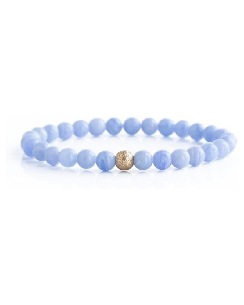 Core Gemstones Bracelet Collections Stretch Genuine Semi-Precious Bracelets, 6mm Blue Agate $13.00 Bracelets