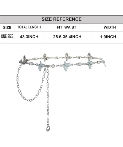 Luvatar Womens Metal Chain Dress Belt Hollow Out Daisy Sweater Belt Decorated Skinny Waist Belt Silver-U88 $7.94 Body Jewelry