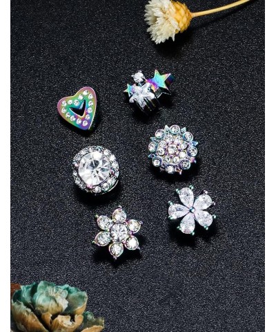 Mix Color Titanium Dermal Piercing Jewelry Hypaollergenic Cubic Zirconia Star Flower Dermal Heart Tops for Women Men Top Size...