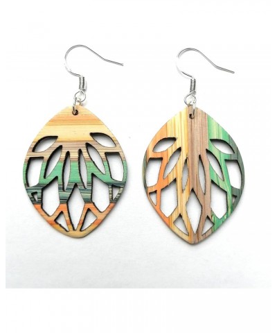 multicolor bamboo handmade earring for women,gift for her,gift for mom,gift for girlfriend $5.56 Earrings