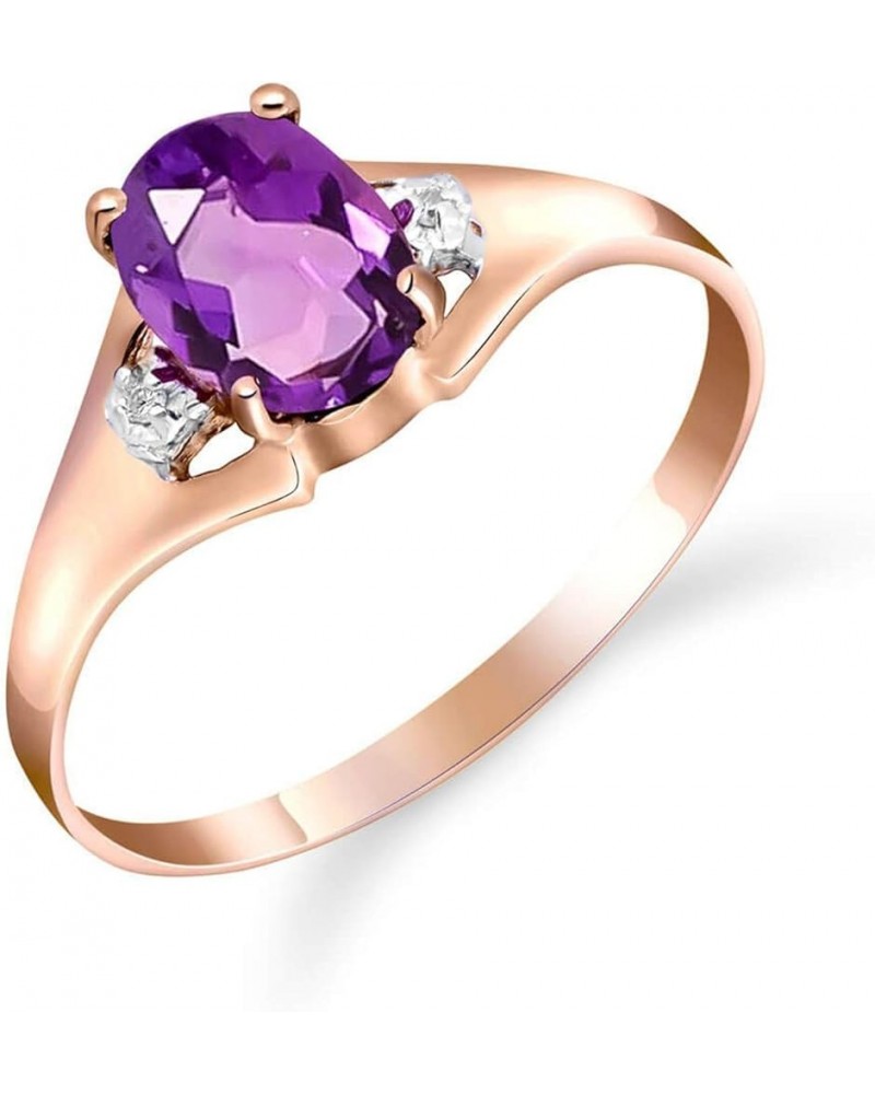 14k Yellow, White, Rose Gold Ring with Genuine Natural Diamonds and Purple Amethyst Rose Gold $127.68 Rings