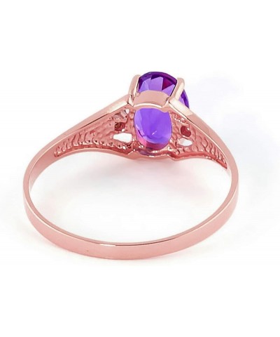 14k Yellow, White, Rose Gold Ring with Genuine Natural Diamonds and Purple Amethyst Rose Gold $127.68 Rings