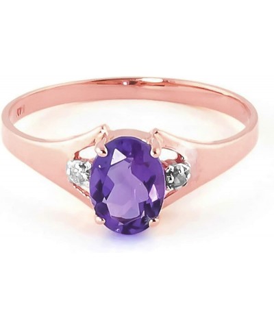 14k Yellow, White, Rose Gold Ring with Genuine Natural Diamonds and Purple Amethyst Rose Gold $127.68 Rings