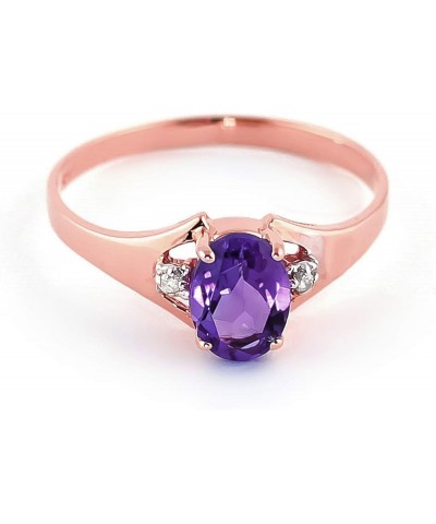 14k Yellow, White, Rose Gold Ring with Genuine Natural Diamonds and Purple Amethyst Rose Gold $127.68 Rings