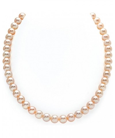 14K Gold 7-8mm AAA Quality Peach Freshwater Cultured Pearl Necklace for Women 18.0 Inches White Gold $77.04 Necklaces