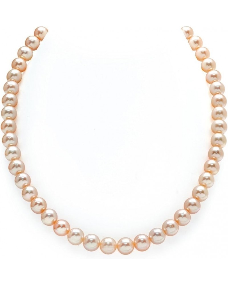 14K Gold 7-8mm AAA Quality Peach Freshwater Cultured Pearl Necklace for Women 18.0 Inches White Gold $77.04 Necklaces