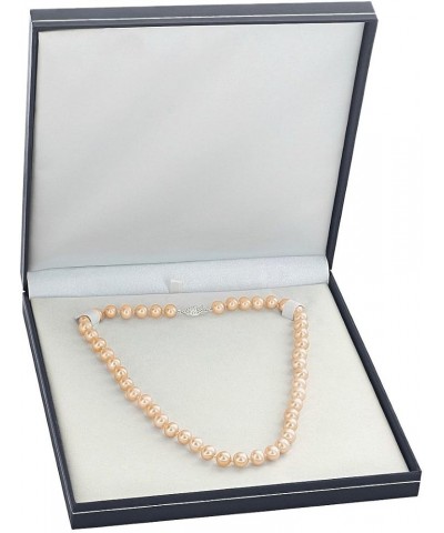 14K Gold 7-8mm AAA Quality Peach Freshwater Cultured Pearl Necklace for Women 18.0 Inches White Gold $77.04 Necklaces