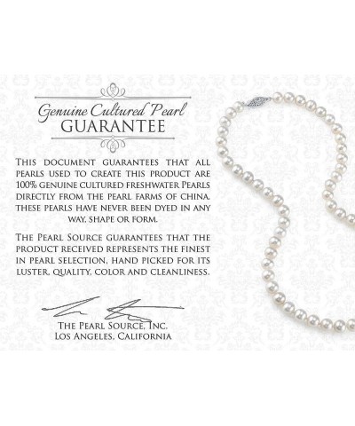 14K Gold 7-8mm AAA Quality Peach Freshwater Cultured Pearl Necklace for Women 18.0 Inches White Gold $77.04 Necklaces