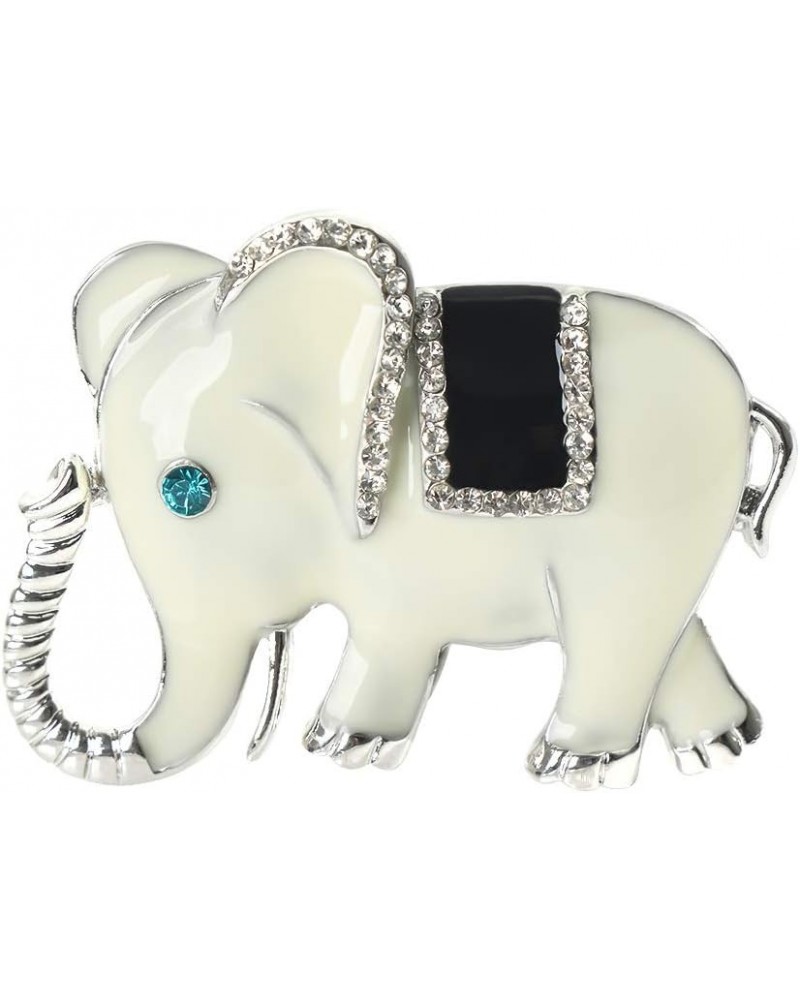 Exquisite Silver Colors Elephant Brooch Pins Rhinestone Brooches For Women Jewelry Fashion Suit Accessories White $8.99 Brooc...