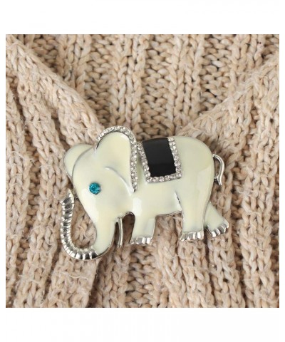 Exquisite Silver Colors Elephant Brooch Pins Rhinestone Brooches For Women Jewelry Fashion Suit Accessories White $8.99 Brooc...