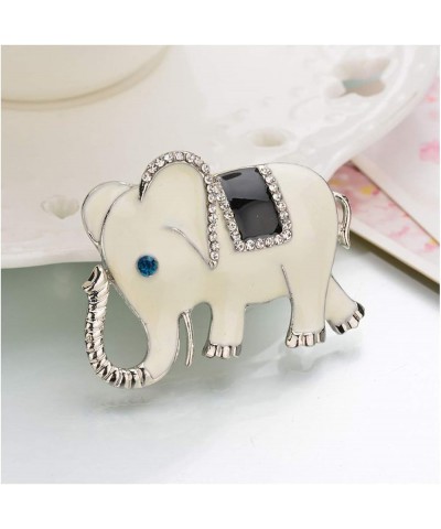 Exquisite Silver Colors Elephant Brooch Pins Rhinestone Brooches For Women Jewelry Fashion Suit Accessories White $8.99 Brooc...