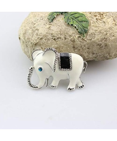 Exquisite Silver Colors Elephant Brooch Pins Rhinestone Brooches For Women Jewelry Fashion Suit Accessories White $8.99 Brooc...