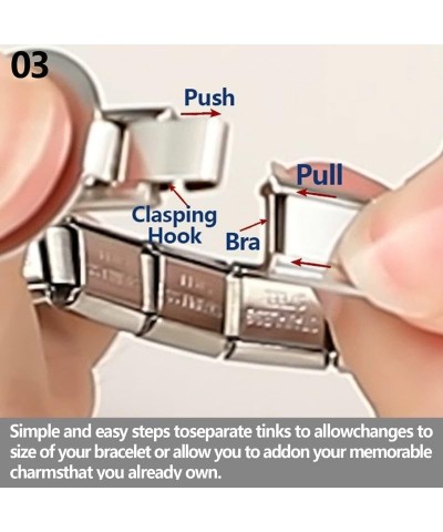 10mm*9mm Italian Charm Bracelet Link, Modular Stainless Steel Link, Neutral Style Bracelet Links for Woman Man to Create Pers...