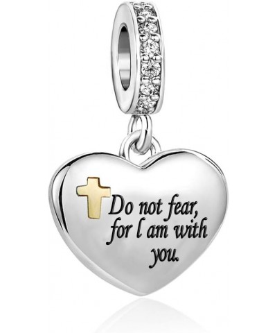 Bible Prayer Charm for Bracelets Pendant Heart Silver Cross Matthew Isaiah Dangle Charms Bracelet for Women Wife Daughter Gra...