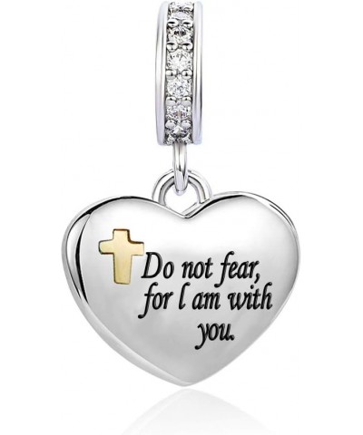 Bible Prayer Charm for Bracelets Pendant Heart Silver Cross Matthew Isaiah Dangle Charms Bracelet for Women Wife Daughter Gra...