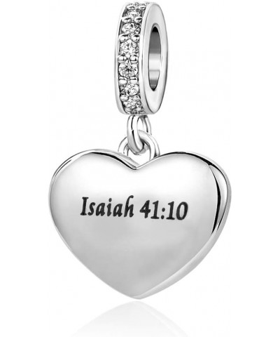 Bible Prayer Charm for Bracelets Pendant Heart Silver Cross Matthew Isaiah Dangle Charms Bracelet for Women Wife Daughter Gra...