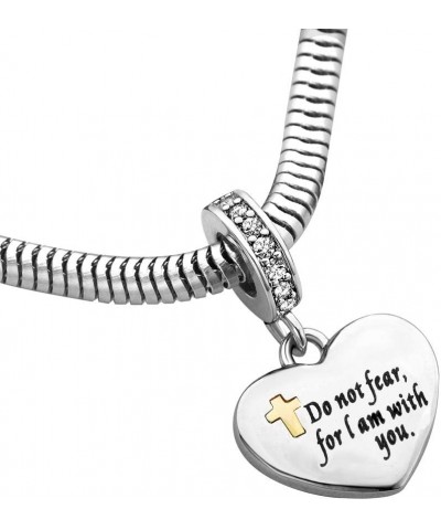 Bible Prayer Charm for Bracelets Pendant Heart Silver Cross Matthew Isaiah Dangle Charms Bracelet for Women Wife Daughter Gra...