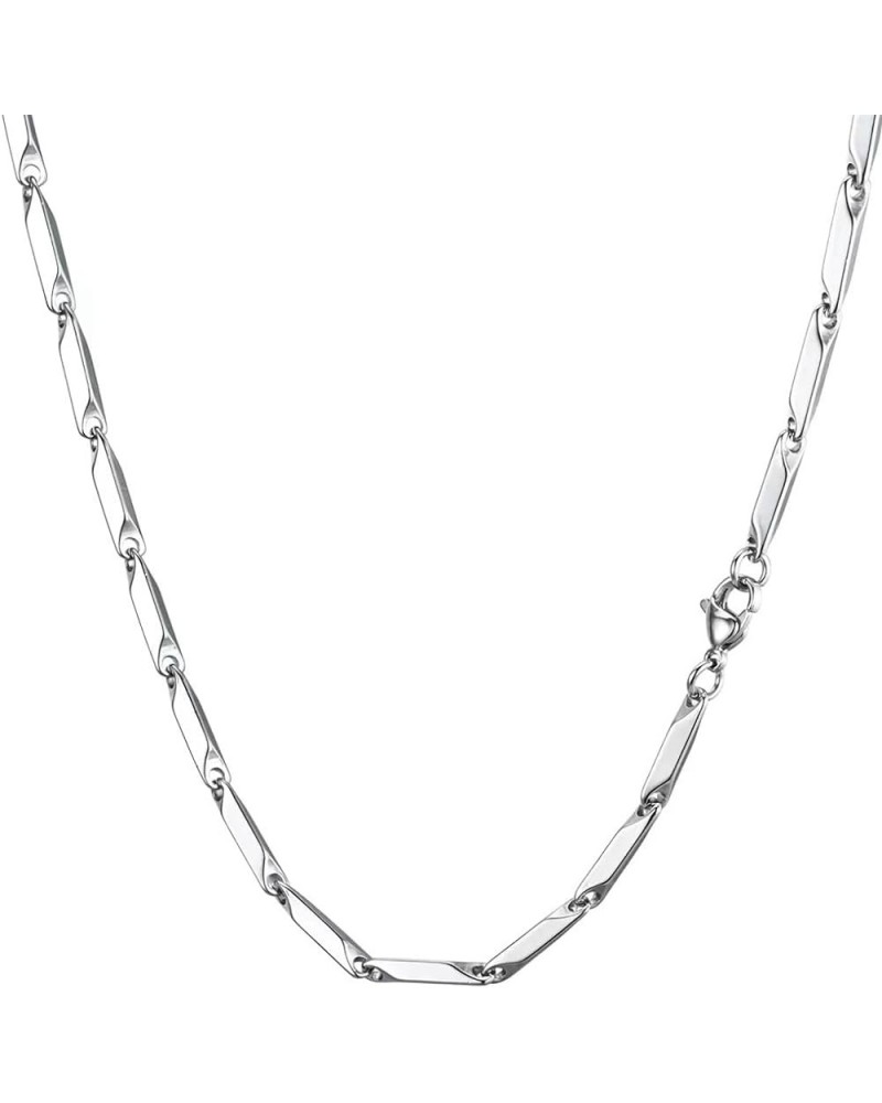 3mm Width High Polished Stainless Steel Geometrica Chain Style Choker Necklace Silver-20 $6.35 Necklaces