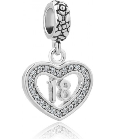 Heart Love Sweet 16 18 Birthday Charms for Bracelets Comaptible with Pandora Bracelets 18 $8.09 Bracelets