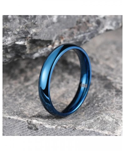 2mm 4mm 6mm 8mm Black Blue Rose Gold Basic Titanium Polished Wedding Band Engagement Ring for Men Women Comfort Fit Simple Un...