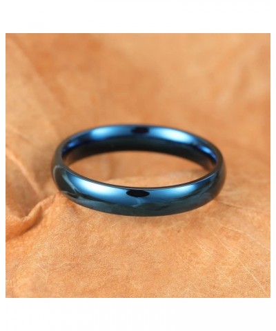 2mm 4mm 6mm 8mm Black Blue Rose Gold Basic Titanium Polished Wedding Band Engagement Ring for Men Women Comfort Fit Simple Un...