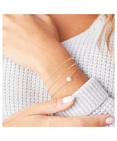 Gold Bracelets for Women Trendy, Dainty Gold Stackable Bracelet 14K Gold Plated Bracelet Stack Cute Gold Layered Box Papercli...