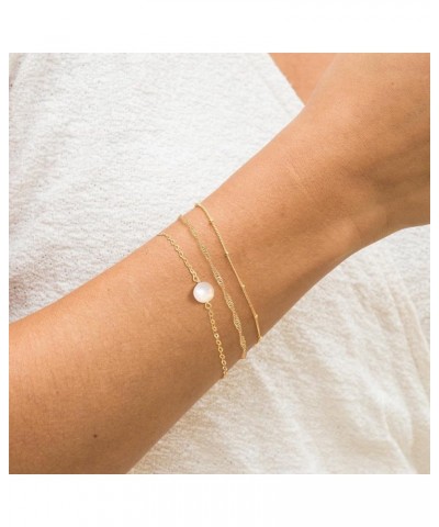 Gold Bracelets for Women Trendy, Dainty Gold Stackable Bracelet 14K Gold Plated Bracelet Stack Cute Gold Layered Box Papercli...