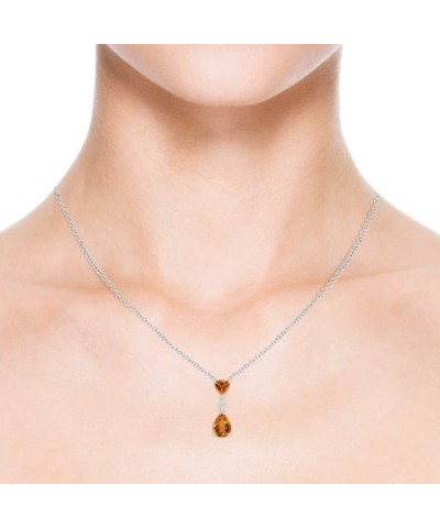 Natural Citrine Pendant Necklace for Women, Girls in 14K Solid Gold/Sterling Silver | Novemver Birthstone | Jewelry Gift for ...