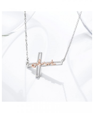 925-Sterling-Silver Cross Necklace for Women - Christian Baptism Pendant for Girls Religious Jewelry Confirmation Gifts for T...