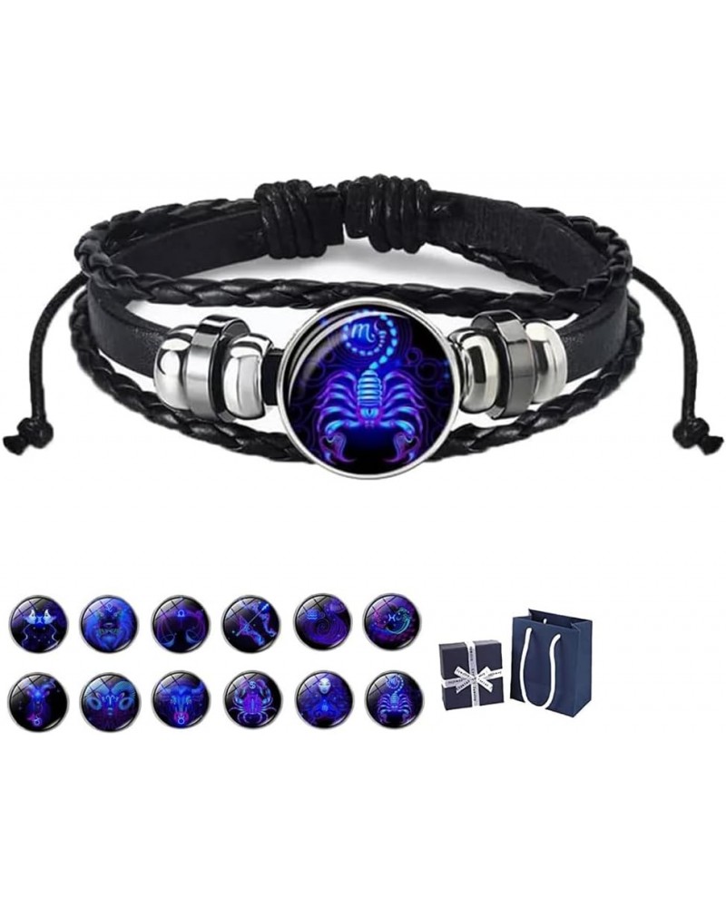 Spirilet Bracelet, 2024 Upgrade Spirilet Bracelet Zodiac Manifestation, Zodiac Signs Spirit Bracelet, Multilayer PU Leather S...