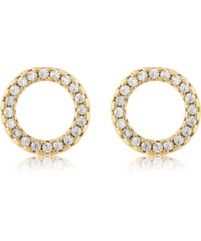 18K Gold Plated Cubic Zirconia Halo Stud Earrings Gold Plated $20.29 Earrings