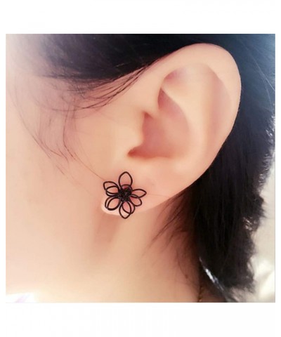 Double Layer Hollow Small Flower Stud Earrings Women Cute Ear Jewelry $3.21 Earrings