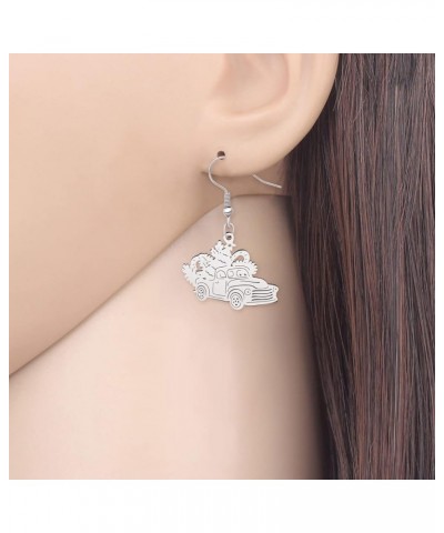 Stainless Steel Christmas Snowflake Earrings Dangle Jewelry for Women Kids Teens Festival Gifts Silver Plated Stainless Steel...