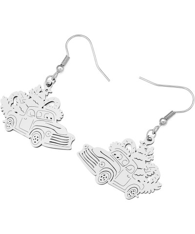 Stainless Steel Christmas Snowflake Earrings Dangle Jewelry for Women Kids Teens Festival Gifts Silver Plated Stainless Steel...