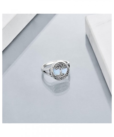 Tree of Life Rings Sterling Silver Celtic Knot Tree of Life Rings Family Tree Jewelry Gifts for Women White opal $20.99 Rings