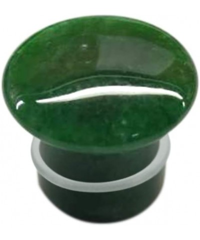 Pair of Green Jade Single Flare Stone Ear Plugs Silicone O-Ring Expander synthetic Gauges 8ga - 1 inch E617 2 Gauge(6mm) $15....