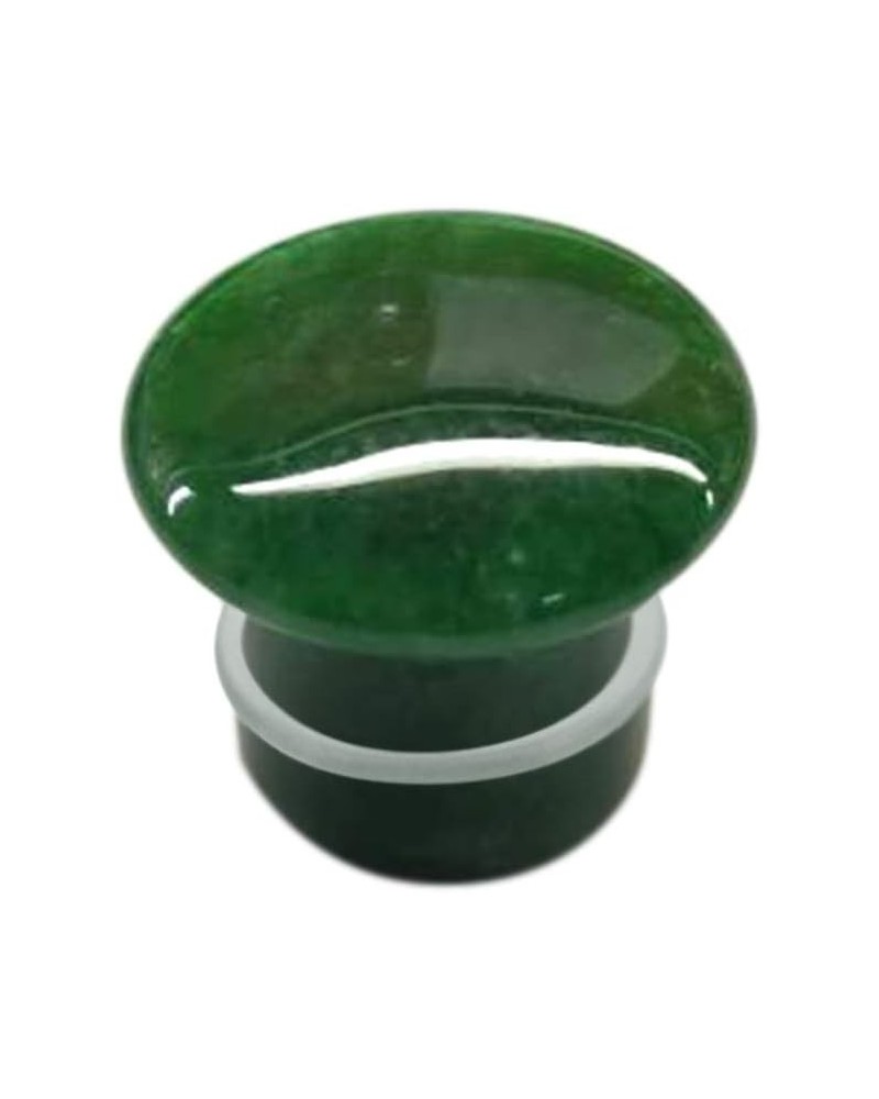 Pair of Green Jade Single Flare Stone Ear Plugs Silicone O-Ring Expander synthetic Gauges 8ga - 1 inch E617 2 Gauge(6mm) $15....