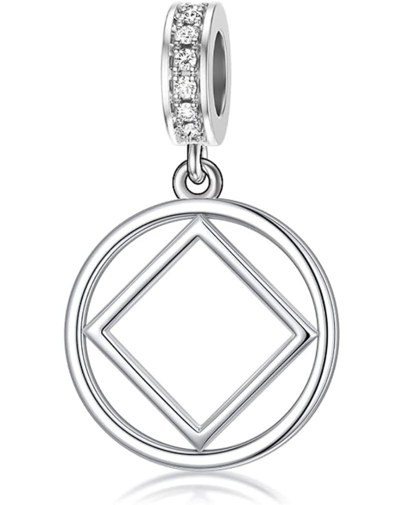 Sobriety Gift 925 Sterling Silver Alcoholics/Narcotics Anonymous Charms for Bracelet AA/NA Recovery Symbol Sobriety Alcoholic...