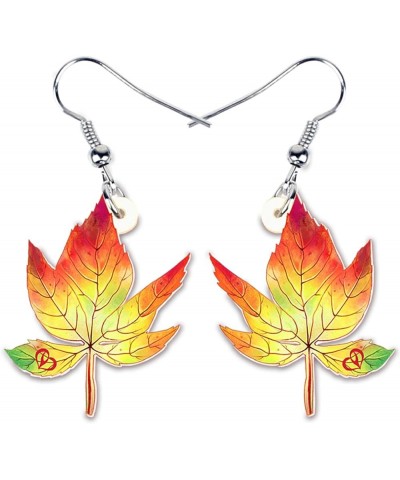 Novelty Maple Leaves Earrings Dangle Acrylic Creative Jewelry Fall Leaf Gifts for Women Girls Charms Autumn Accessories Yello...