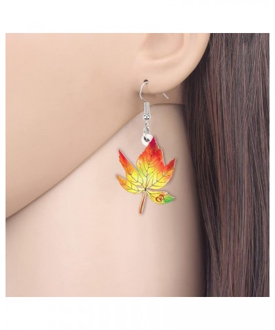 Novelty Maple Leaves Earrings Dangle Acrylic Creative Jewelry Fall Leaf Gifts for Women Girls Charms Autumn Accessories Yello...