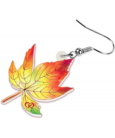 Novelty Maple Leaves Earrings Dangle Acrylic Creative Jewelry Fall Leaf Gifts for Women Girls Charms Autumn Accessories Yello...