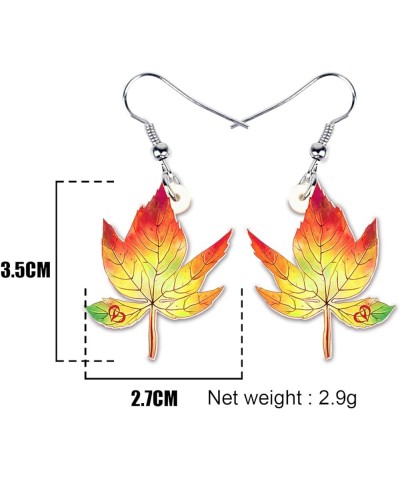 Novelty Maple Leaves Earrings Dangle Acrylic Creative Jewelry Fall Leaf Gifts for Women Girls Charms Autumn Accessories Yello...