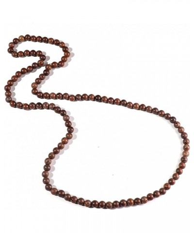 8MM Natural Wood Bead Necklace Africa Wooden Chain Statement Unisex Chunky Strand Necklaces Hip Hop Jewelry wenge $6.88 Neckl...